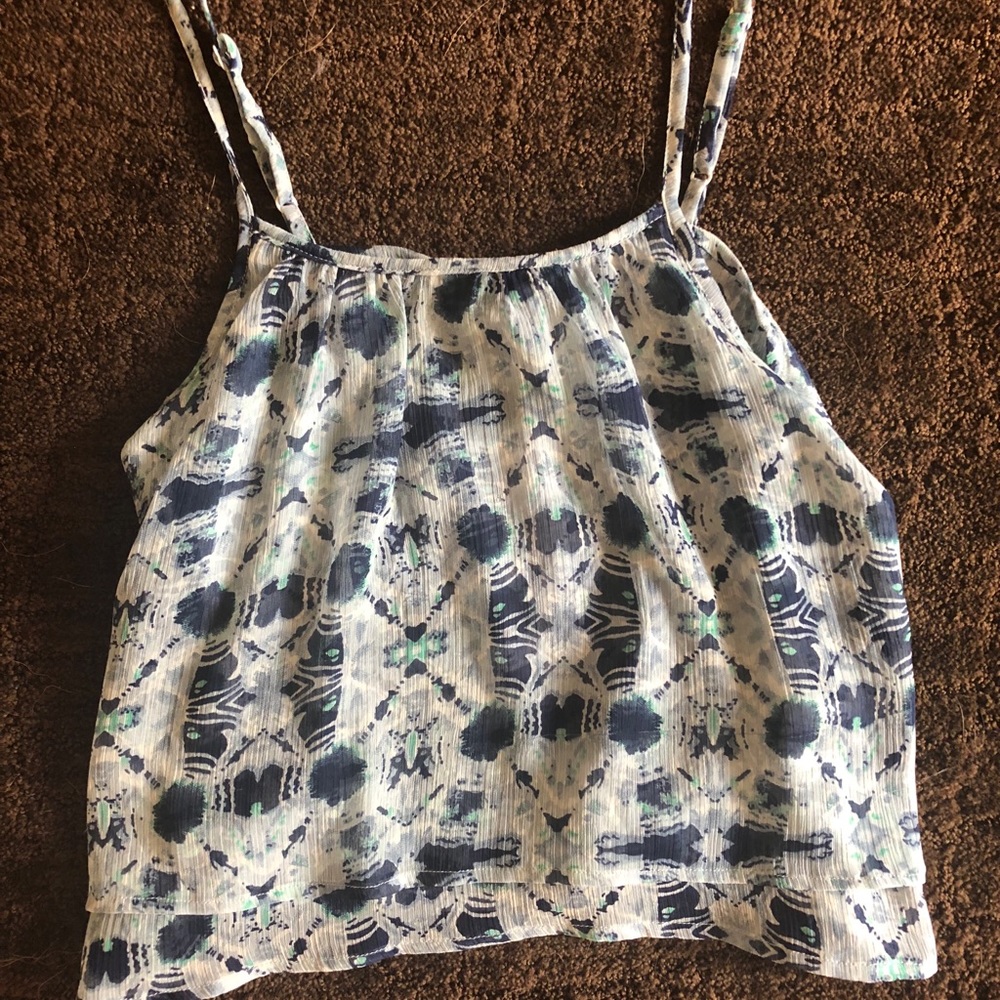 Cute blue printed tank size S